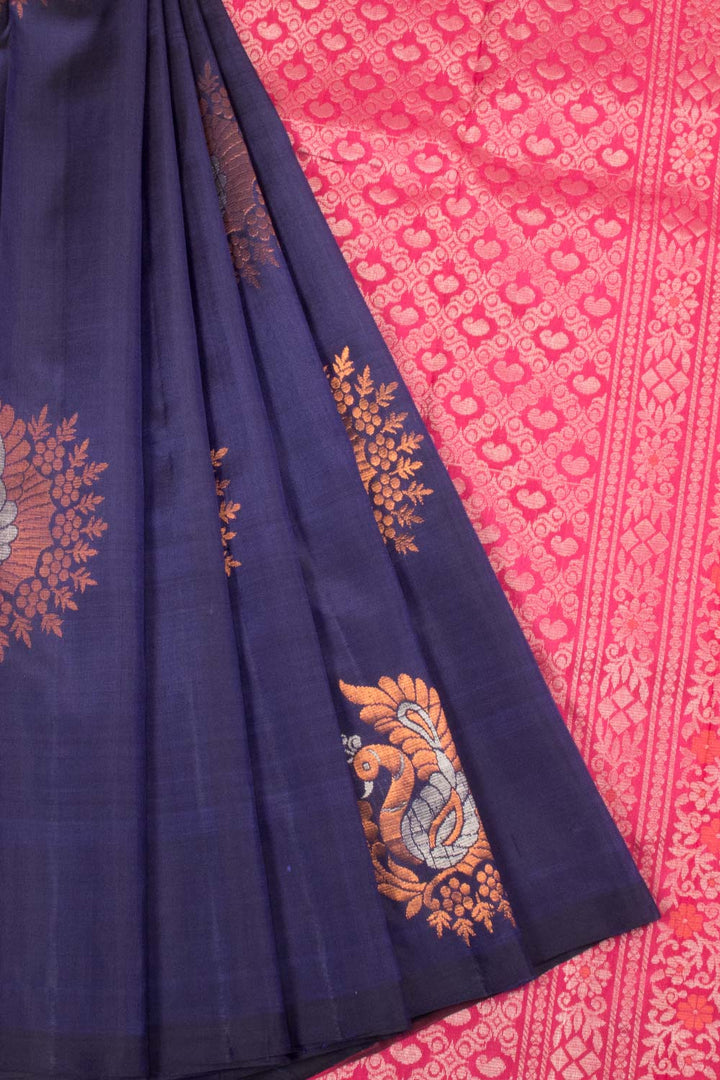 Purple Handloom Kanjivaram Soft Silk Saree - Avishya