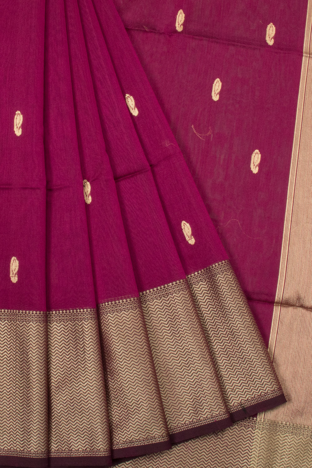 Violet Handloom Maheswari Silk Cotton Saree - Avishya