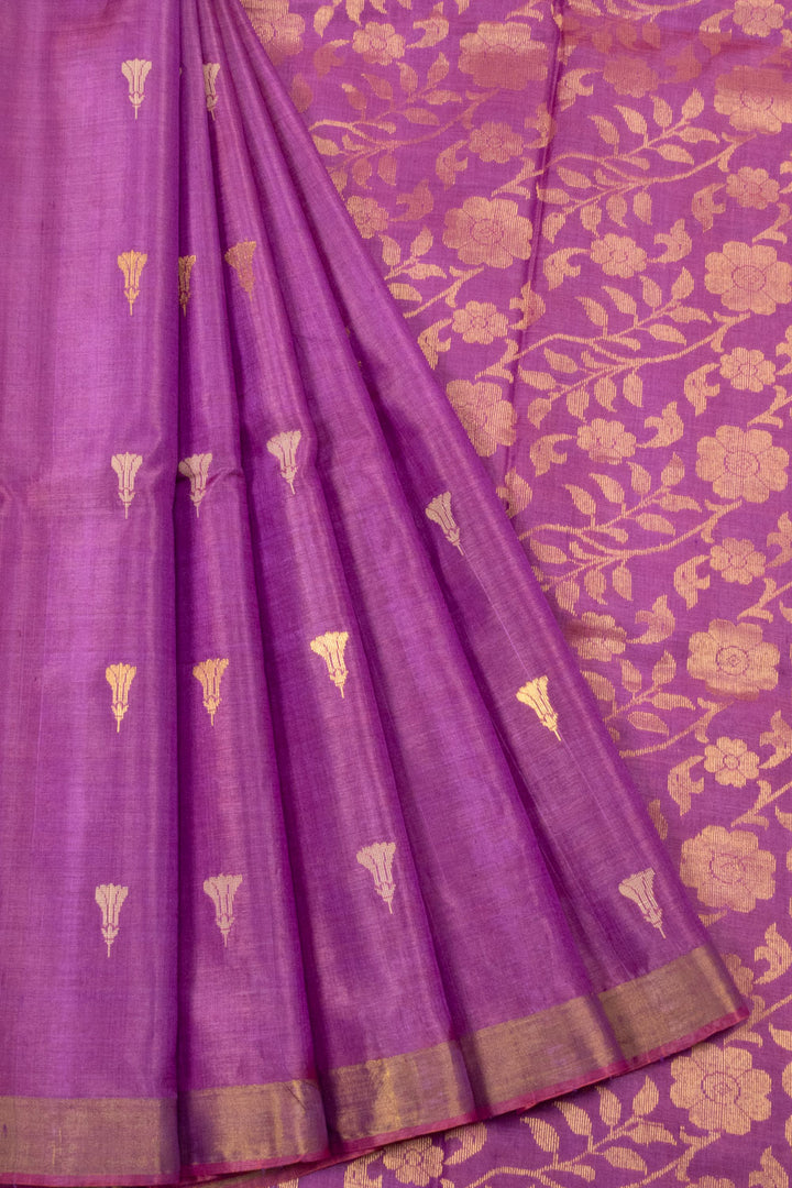 Purple Handloom Kosa silk saree - Avishya