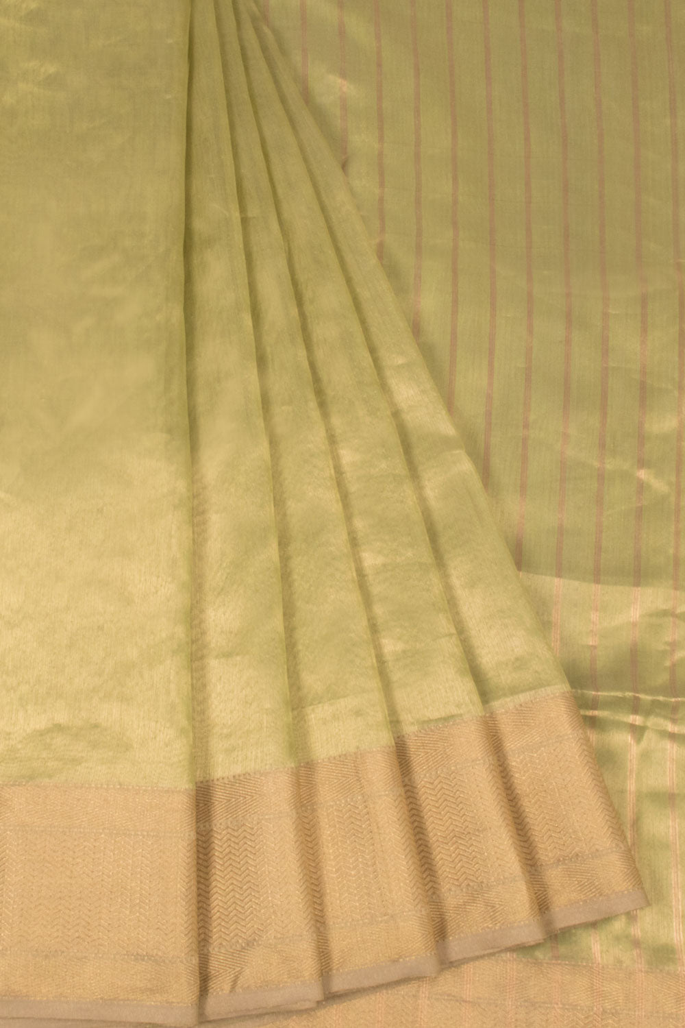 Pastel Green Handloom Maheshwari Tissue Silk Saree 10067495