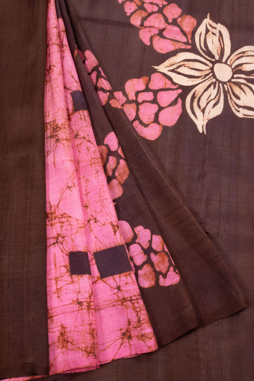 Red batik print pure soft cotton sarees online | Kiran's Boutique