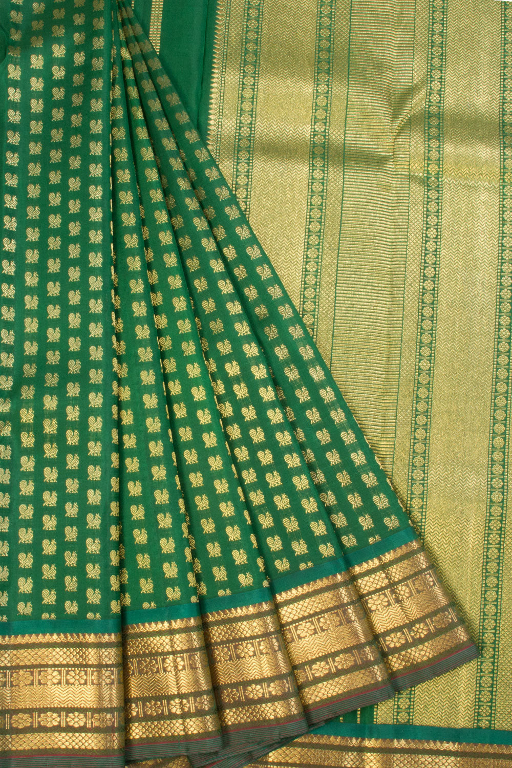 Gadwal Silk Rama Green Saree