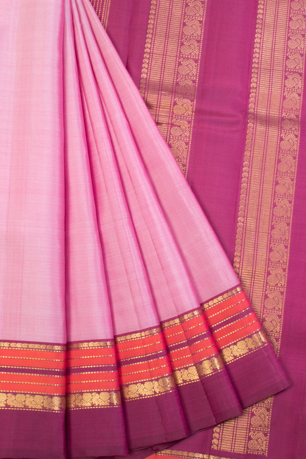 Pink Handloom Kanjivaram silk saree - Avishya