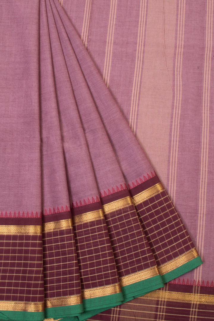 Pink Handwoven Kanchi Cotton Saree  - Avishya