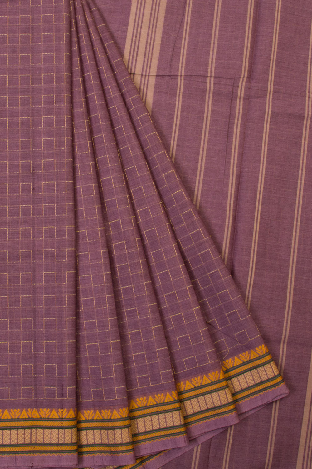 Pink Handwoven Kanchi Cotton Saree - Avishya