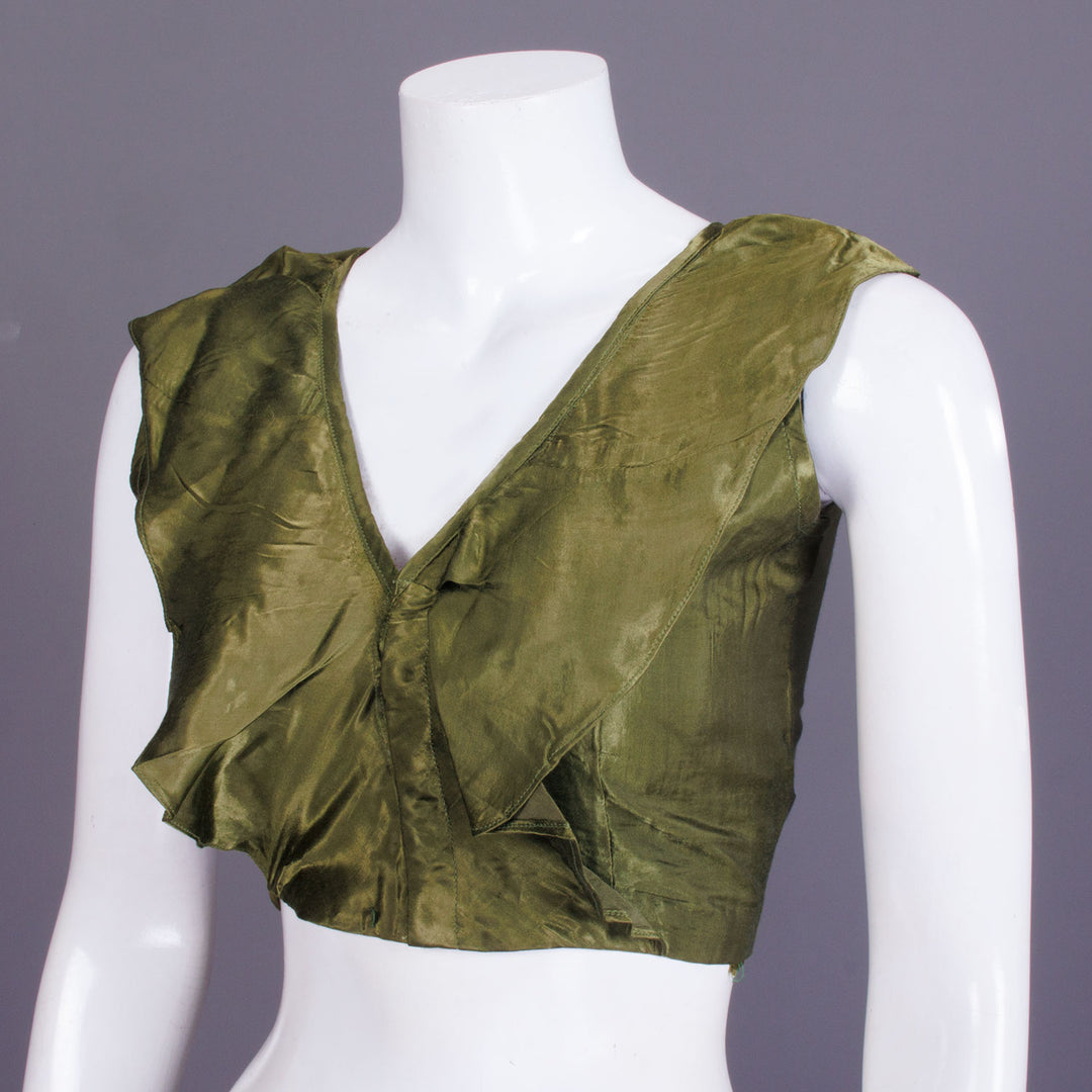 Green Handcrafted Modal Silk Blouse