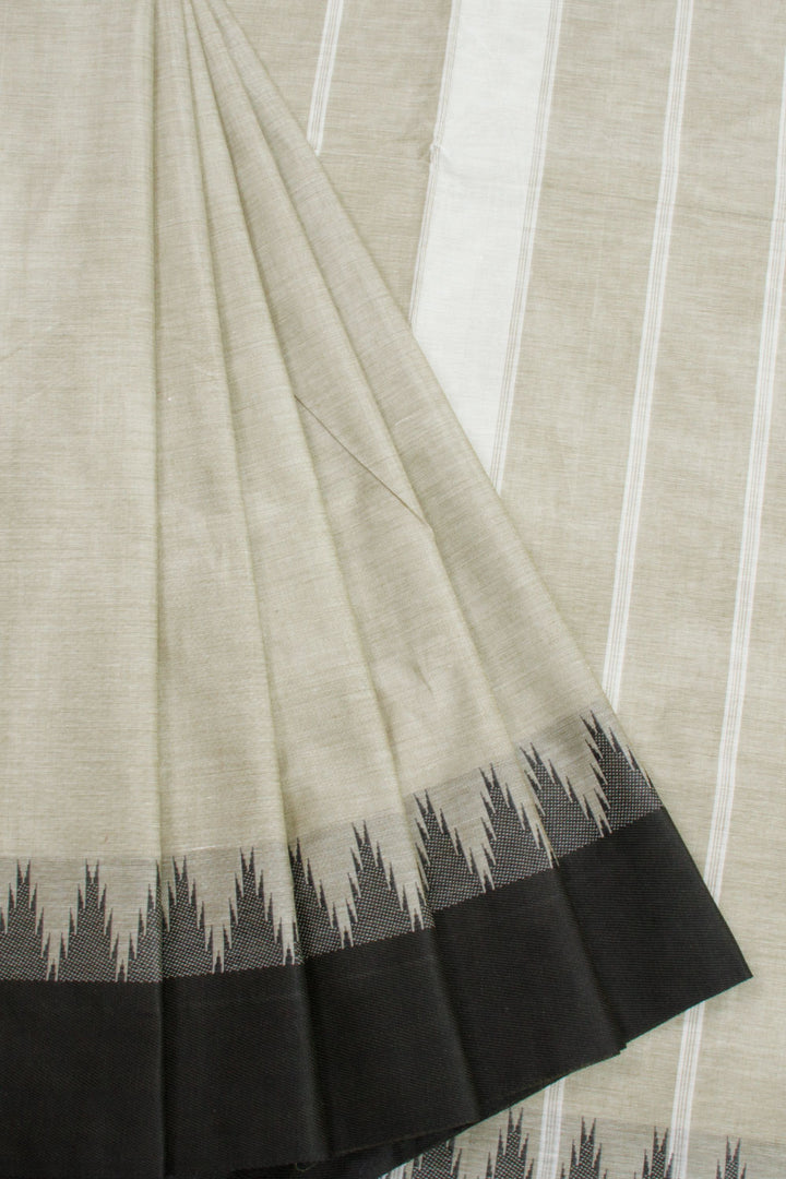 Grey Handwoven Kanchi Cotton Saree 10068508 - Avishya