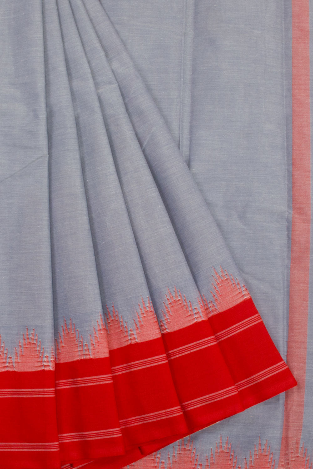 Violet Handwoven Korvai Kanchi Cotton Saree - Avishya