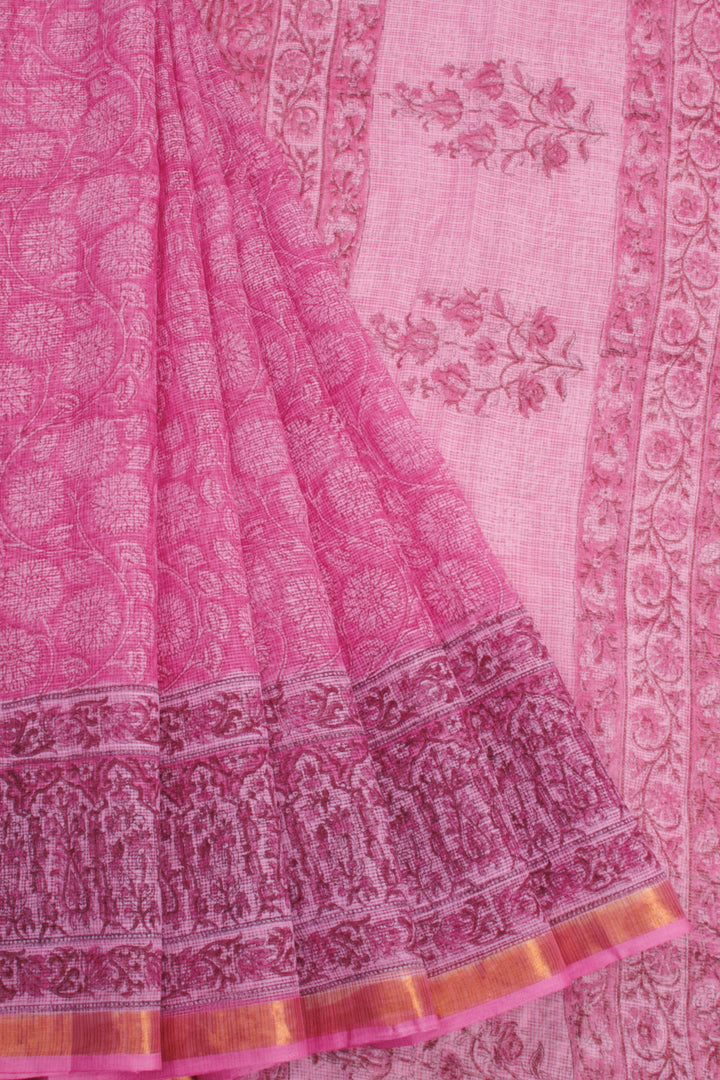 Pink Vanaspathi Printed Kota Cotton Saree 10068619 - Avishya