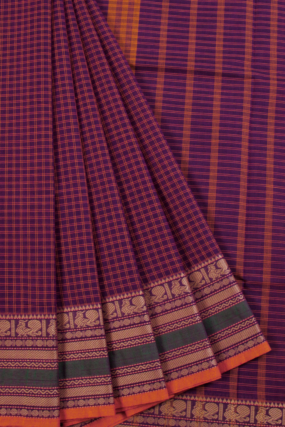 Maroon Handwoven Kanchi Cotton Saree 10068708