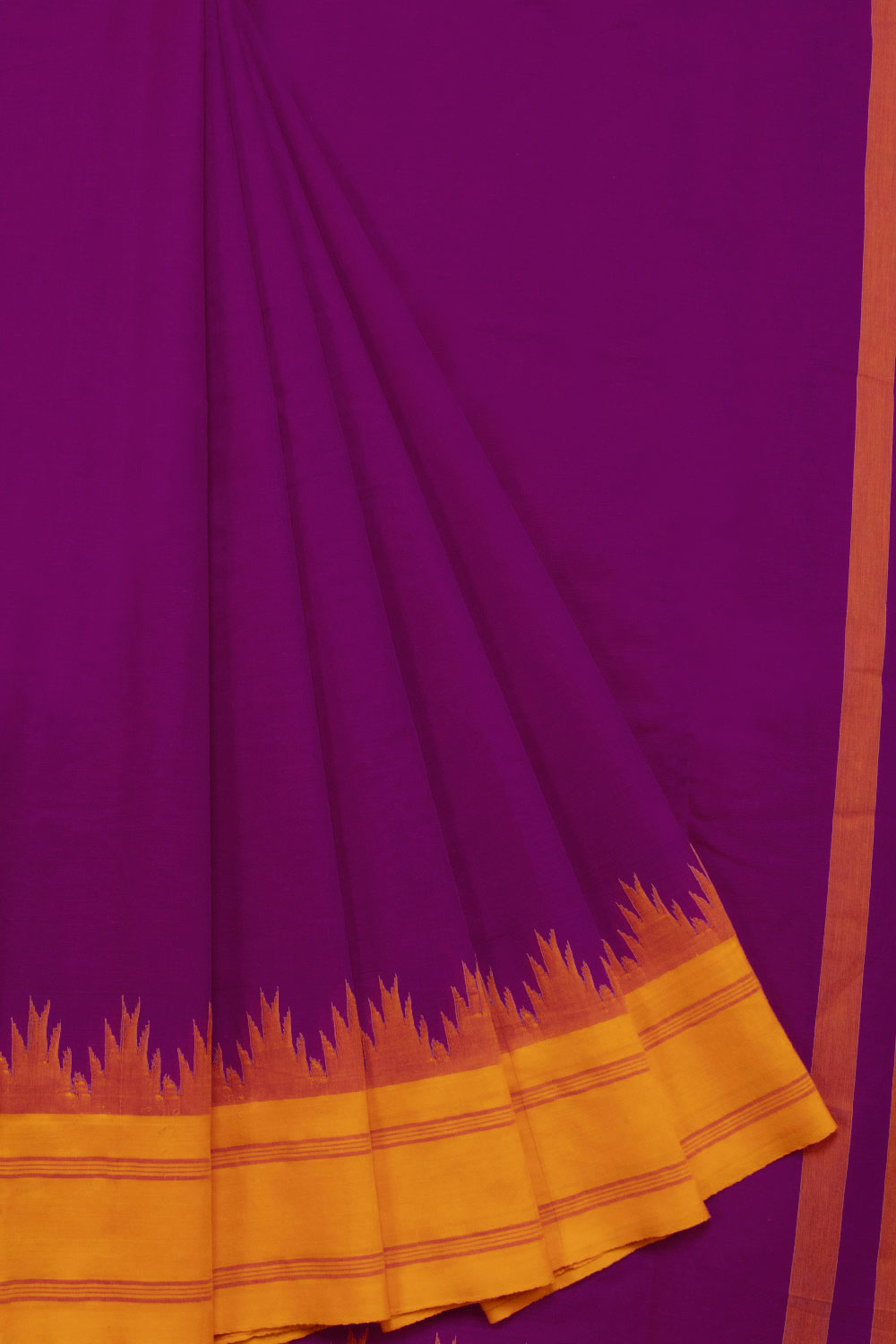 Dark Magenta Handloom Kanchi Cotton Saree 10069396 - Avishya