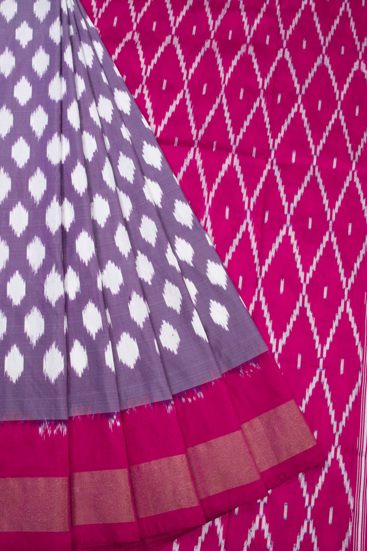 Lavender Handloom Pochampally Ikat Silk Saree 10069823