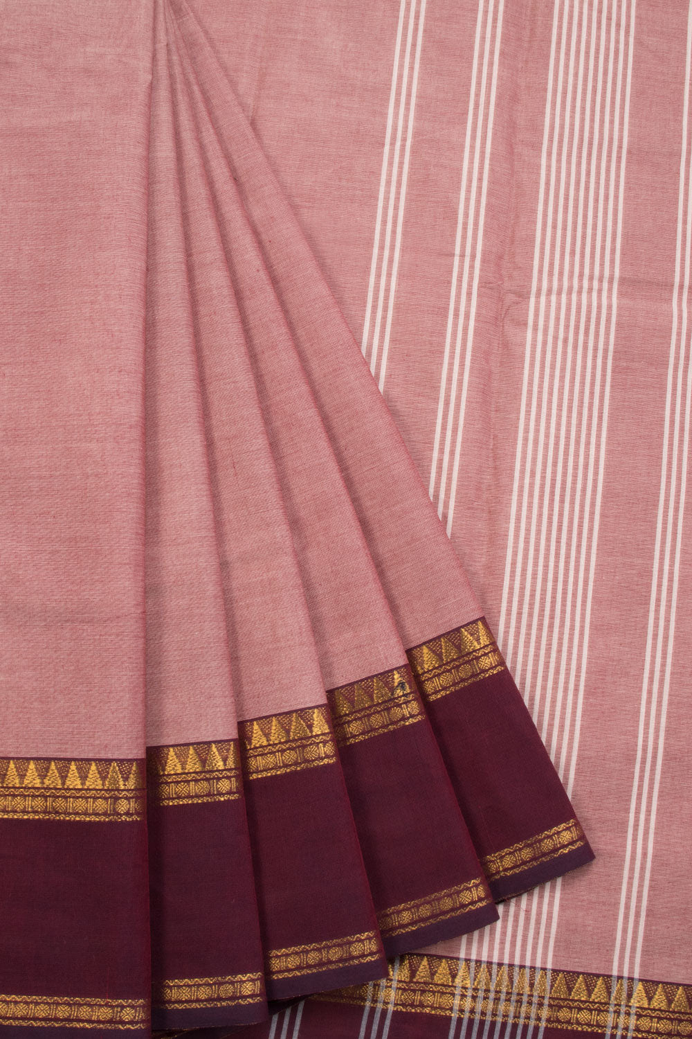 Mauve Handloom Chettinad Cotton Saree 10070069 - Avishya