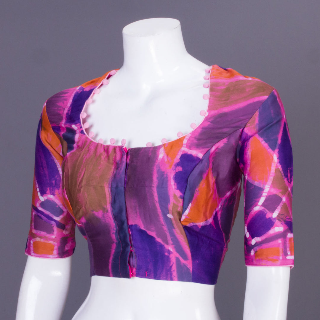 Violet Batik Handpainted Cotton Blouse 10070226 - Avishya