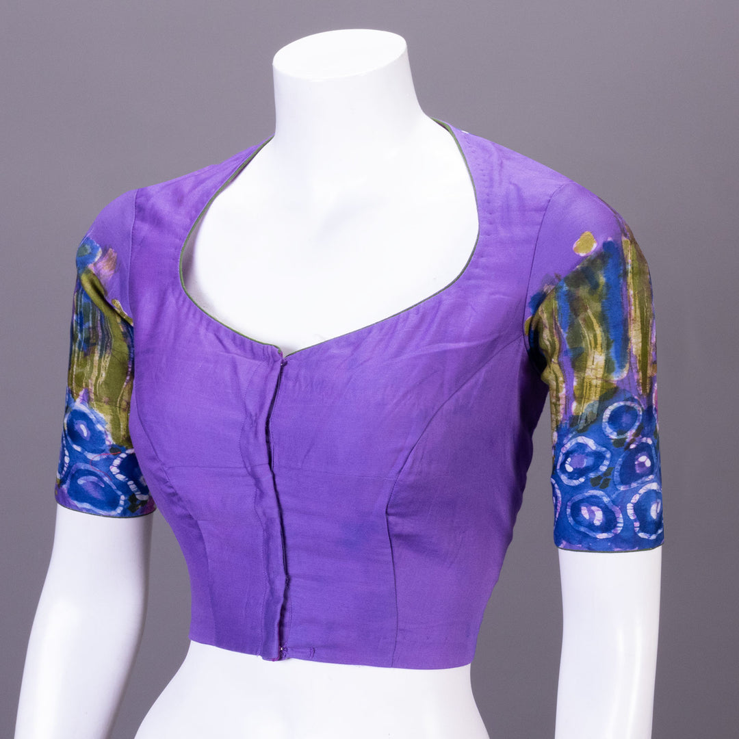 Purple Batik Hand Painted Cotton Blouse