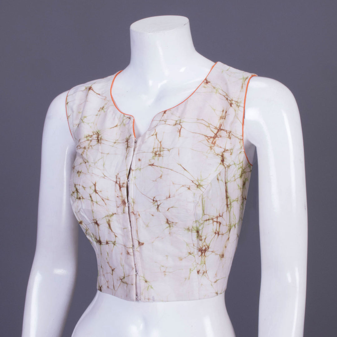 Off-White Batik Hand painted Cotton Blouse