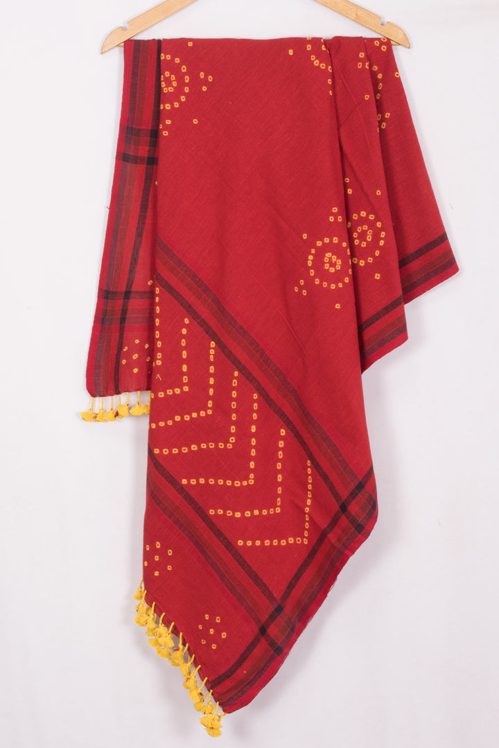 Red Bhujodi Kala Cotton Dupatta 10070546 - Avishya