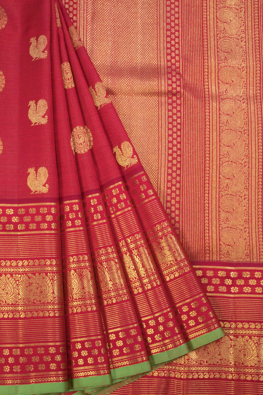 Maroon Bridal Korvai Kanjivaram Silk Saree 10070594 - Avishya