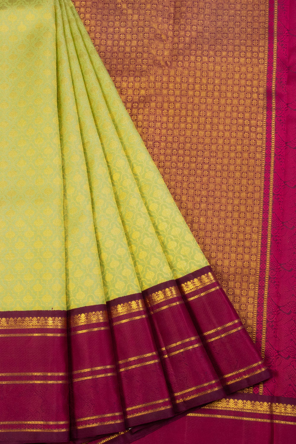 Yellow Bridal Korvai Kanjivaram Silk Saree 10070611