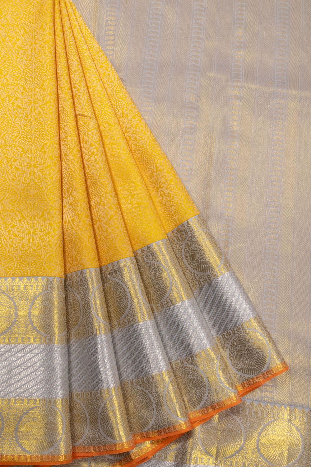 Yellow Kanjivaram Silk Saree 