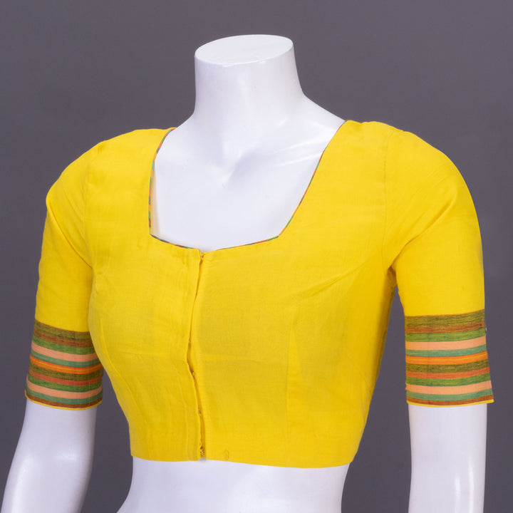 Canary Yellow Andhra Cotton Blouse 10070821