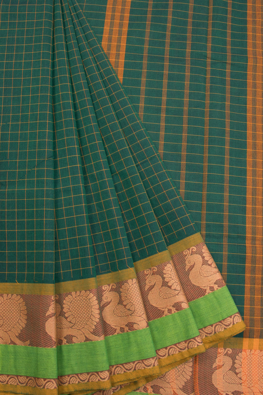 Green Handloom Kanchi Cotton Saree 10070917