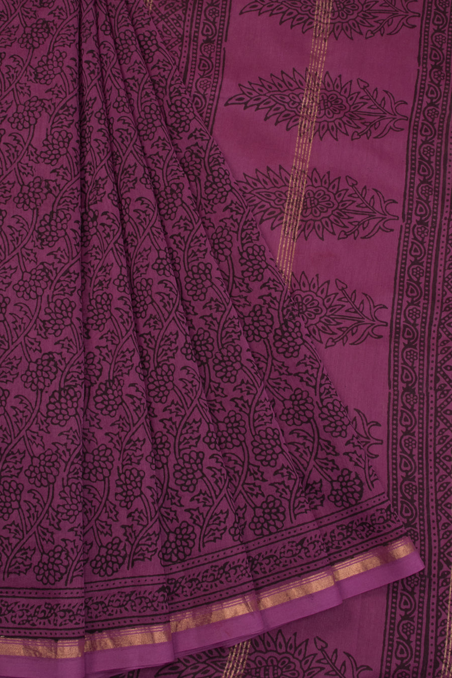 Purple Bagh Printed Silk Cotton Saree 10071012 - Avishya