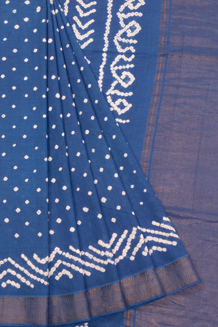 Blue Bandhani Mangalgiri Cotton Saree 10071106