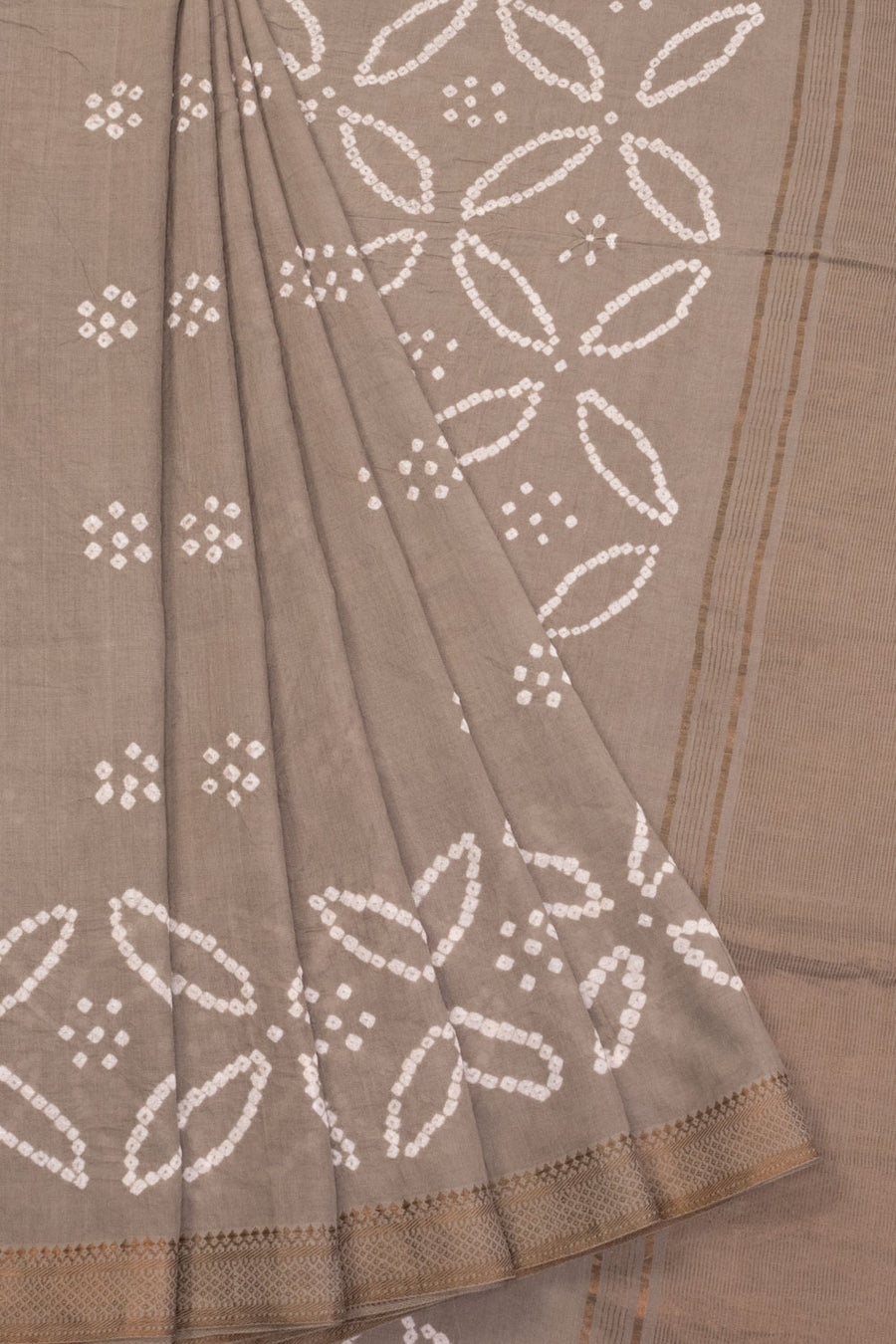 Grey Bandhani Mangalgiri Cotton Saree 10071107