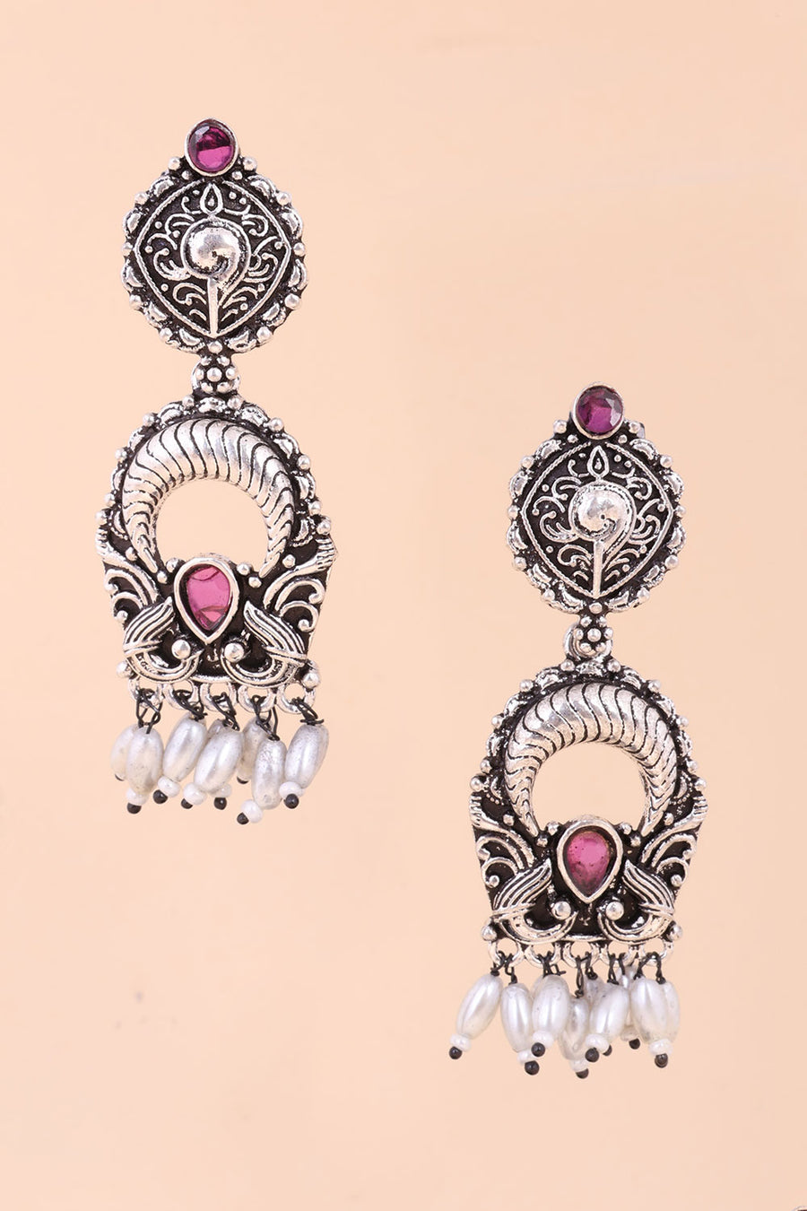 Oxidised Ethnic Earring