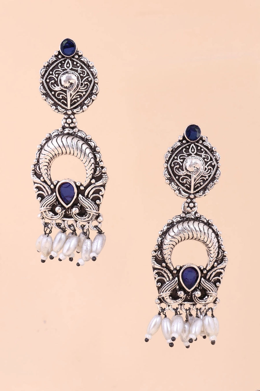 Oxidised Ethnic Earring