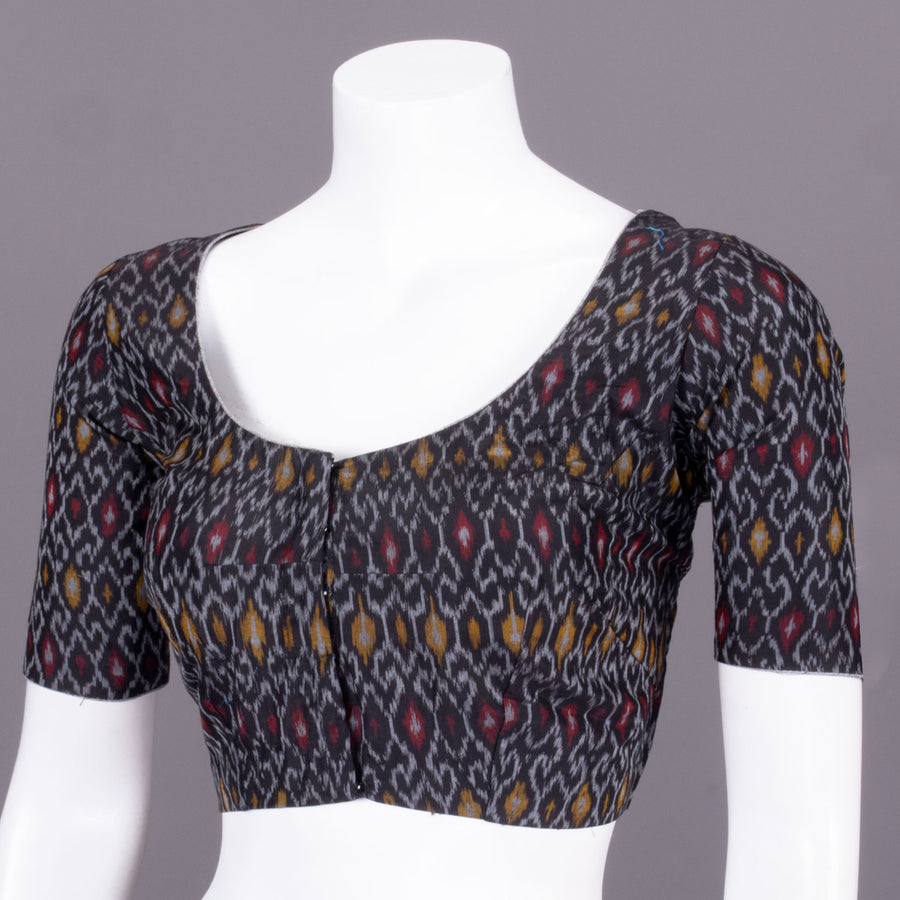 Black Ikat Silk Cotton Blouse