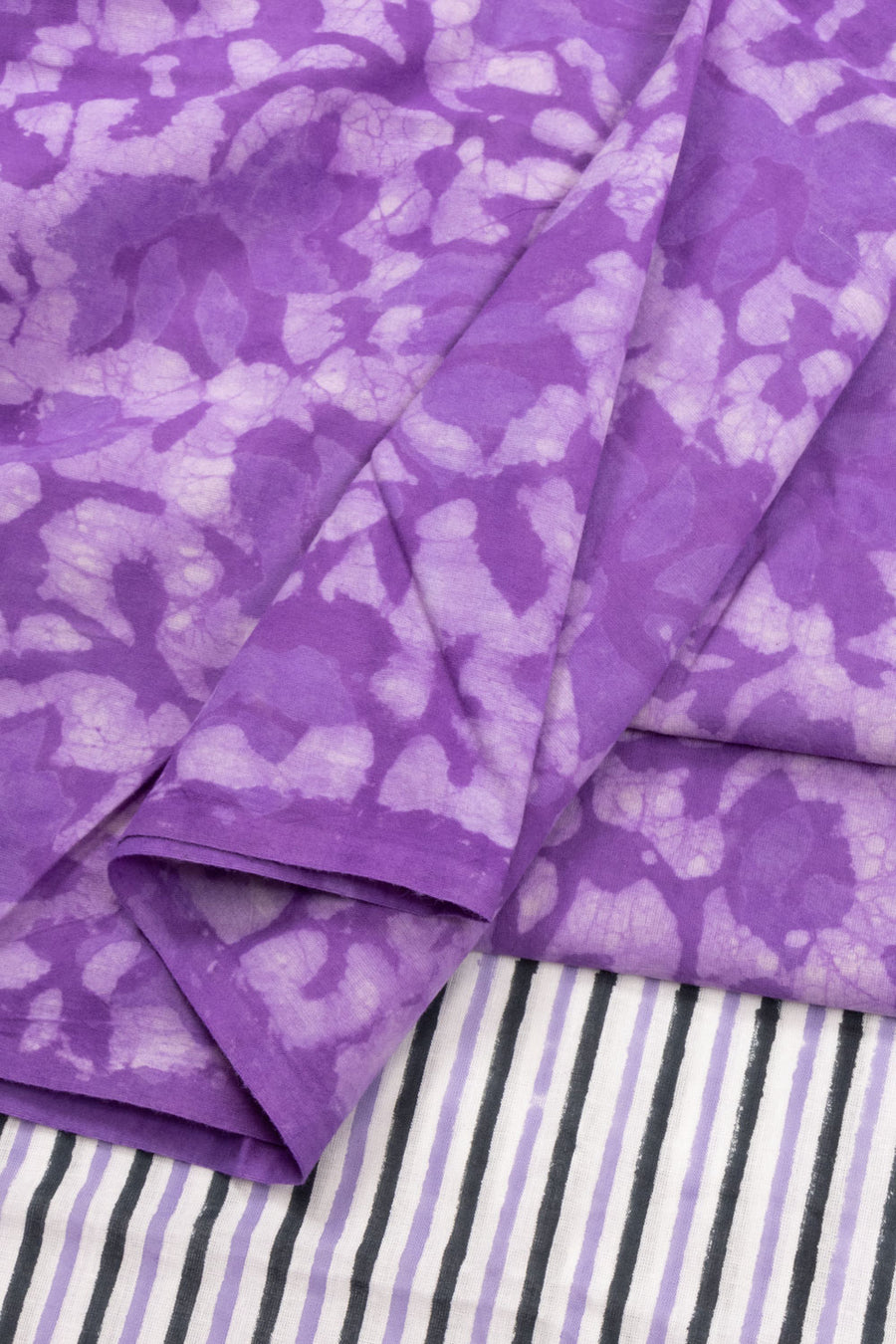 Purple Dabu Printed Cotton Salwar Suit Material