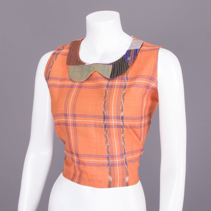 Orange Handcrafted Odisha Ikat Crop Top