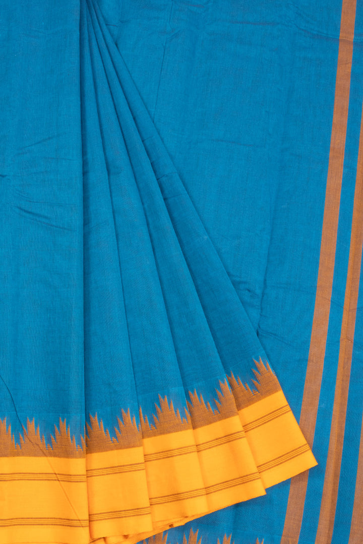 Blue Handloom Kanchi Cotton Saree