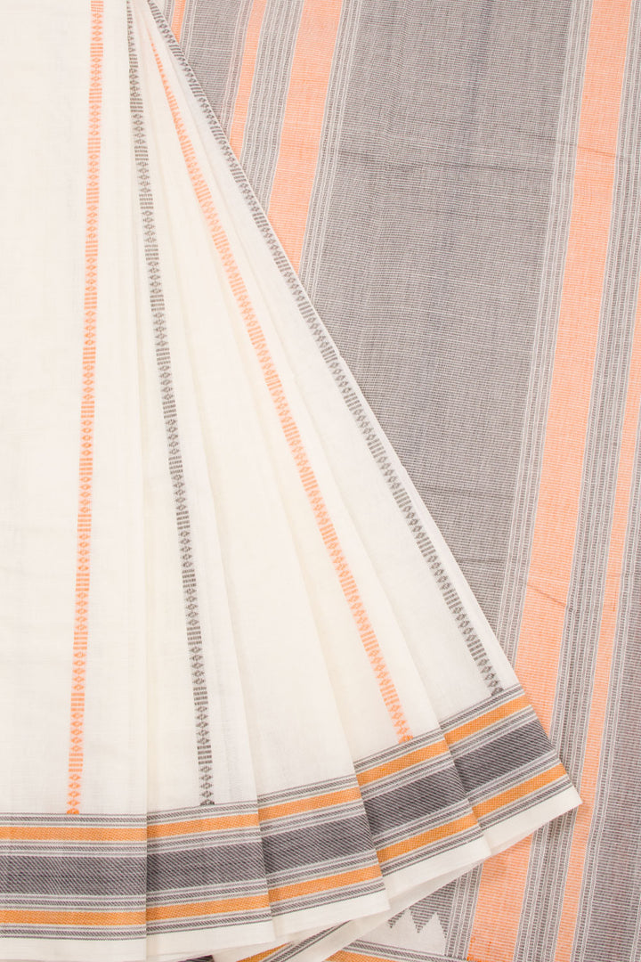 White Handloom Kanchi Cotton Saree