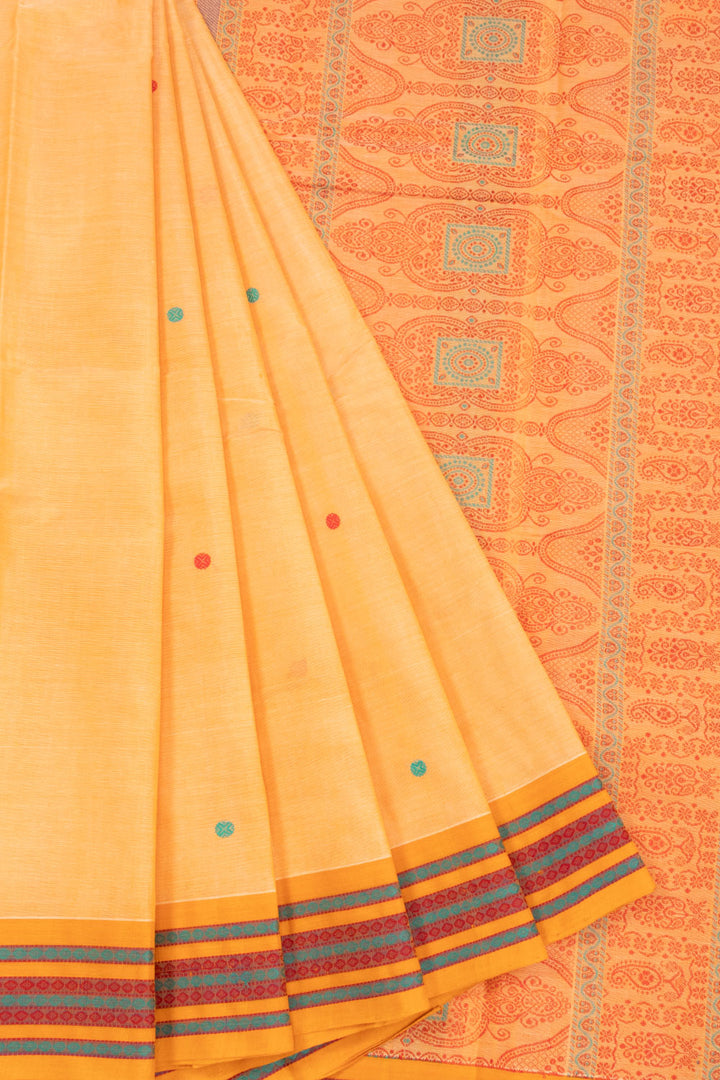 Orange Handloom Kanchi Cotton Saree