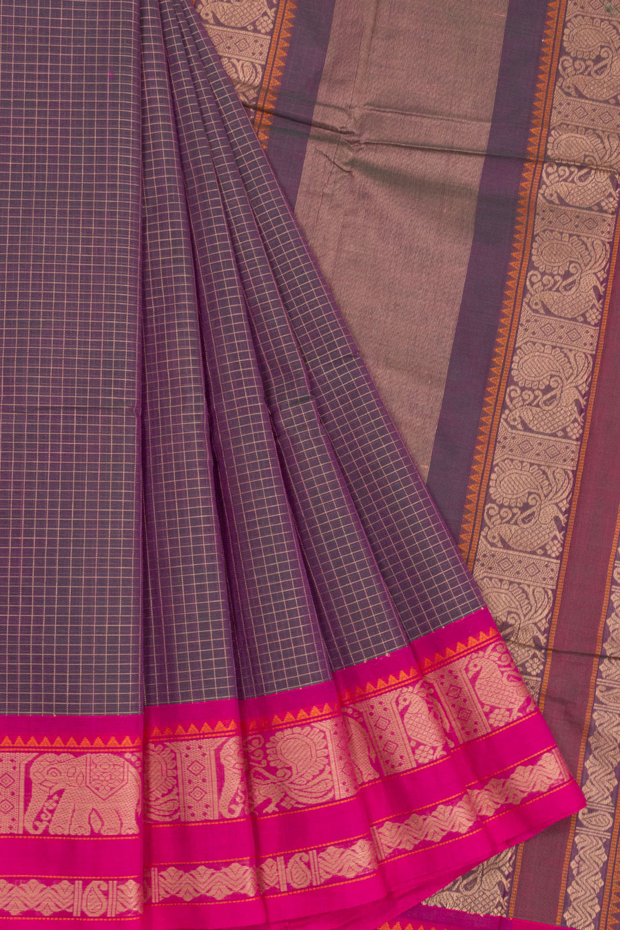 Blue Handloom Kanchi Cotton Saree