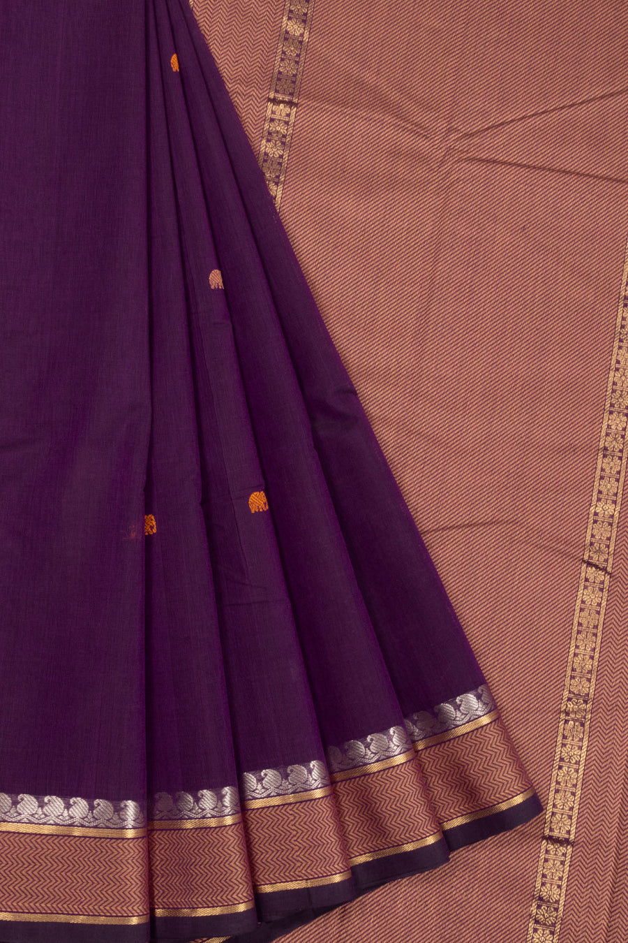 Violet Handloom Kanchi Cotton Saree