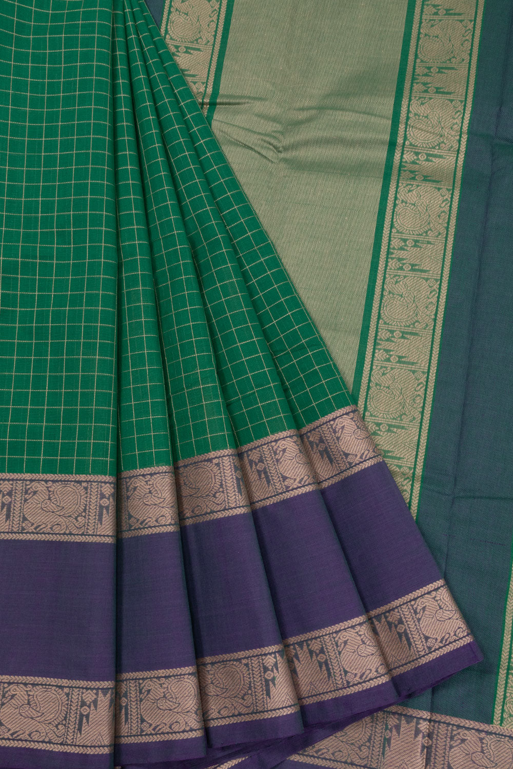 Green Handloom Kanchi Cotton Saree