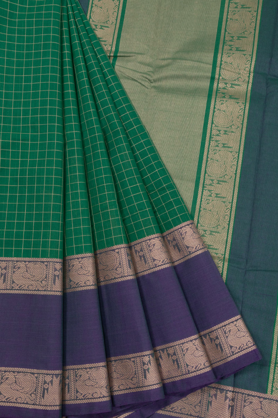 Green Handloom Kanchi Cotton Saree