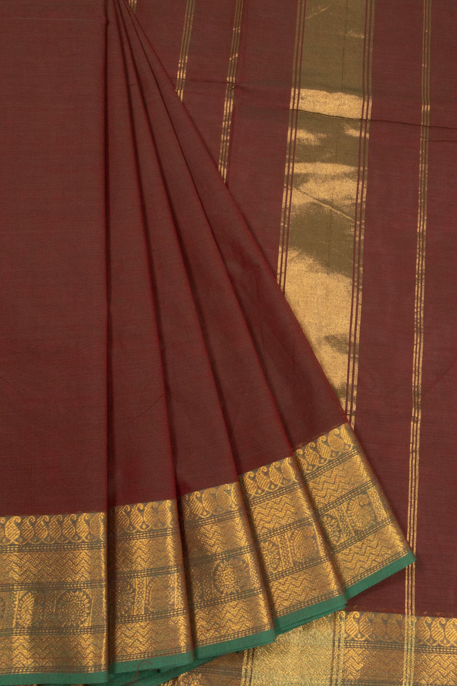 Maroon Handloom Kanchi Cotton Saree