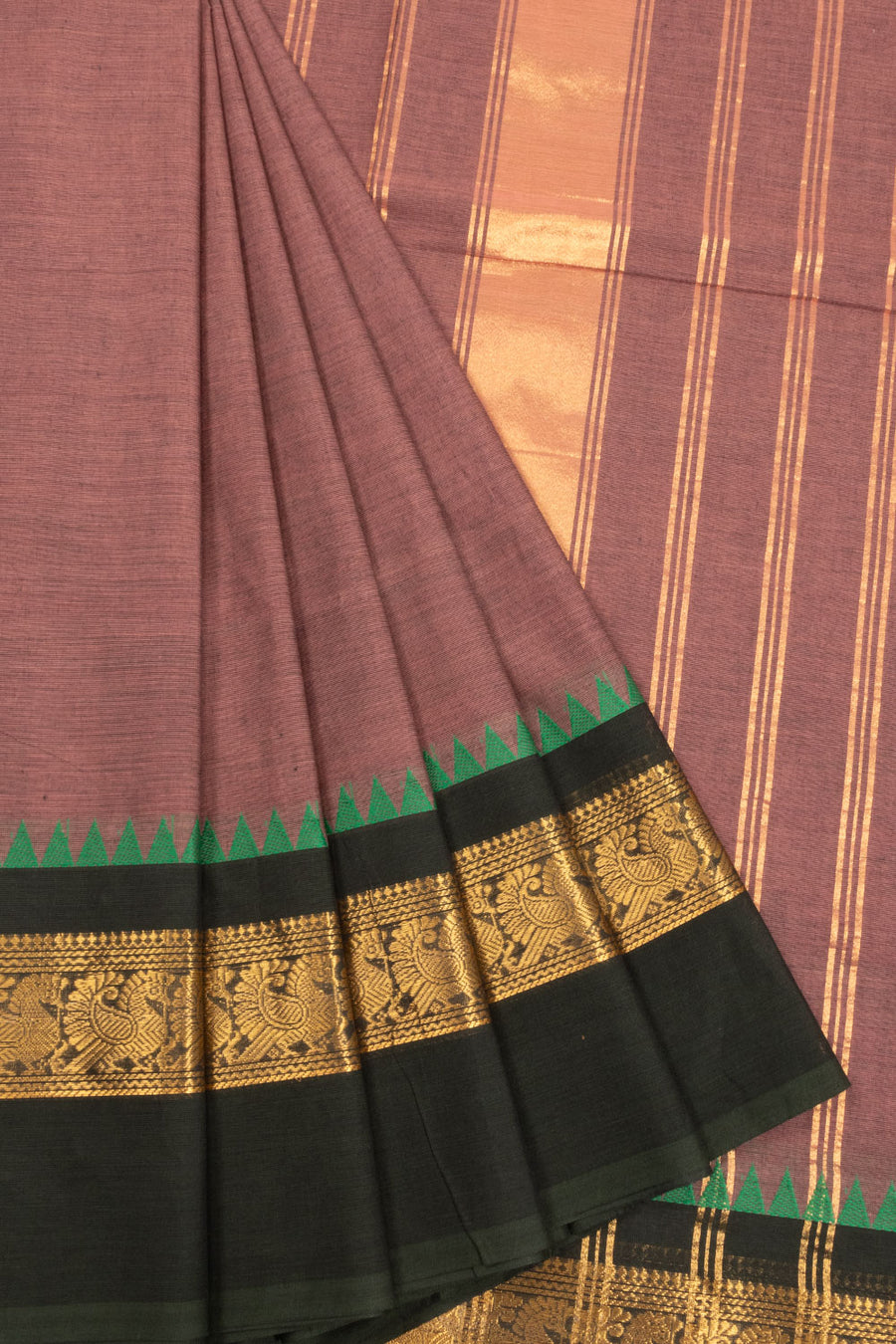 Mauve Handloom Kanchi Cotton Saree