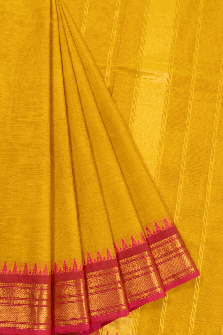 Yellow Handloom Kanchi Cotton Saree