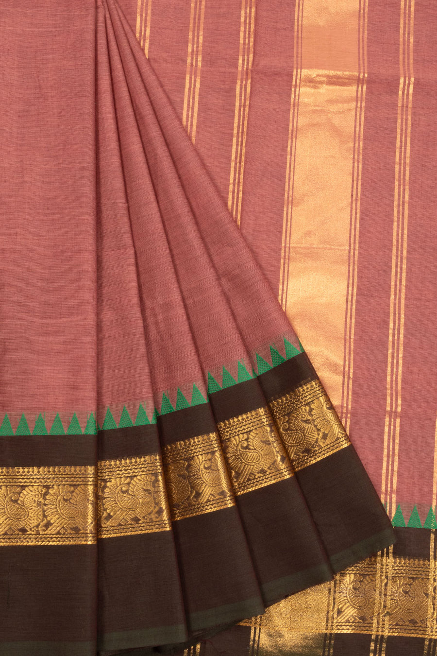 Mauve Handloom Kanchi Cotton Saree