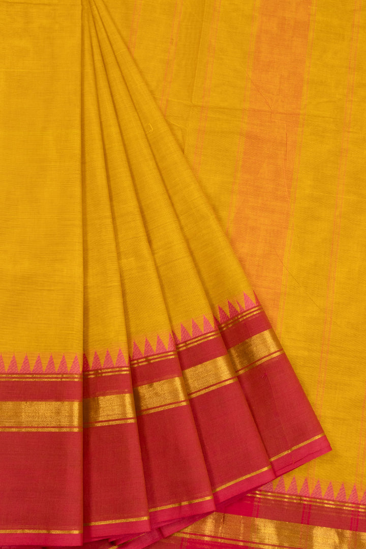 Yellow Handloom Kanchi Cotton Saree