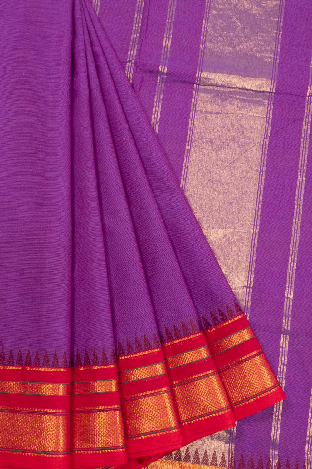 Purple Handloom Kanchi Cotton Saree 