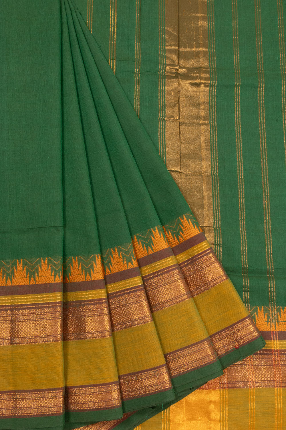 Green Handloom Kanchi Cotton Saree