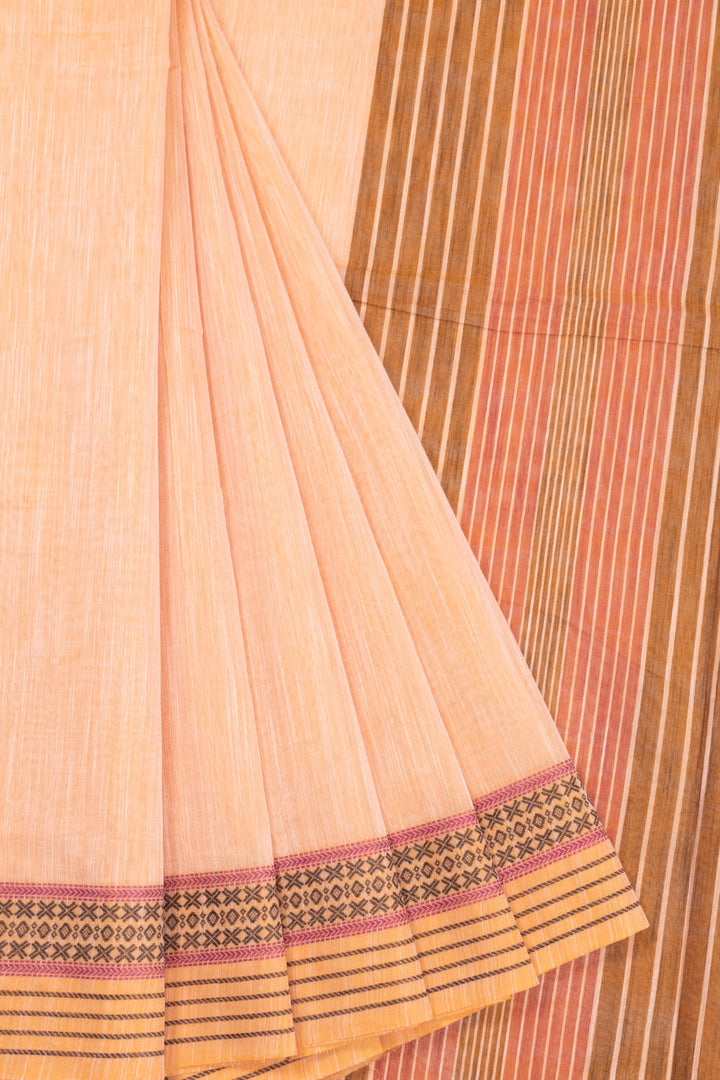 Brown Handloom Kanchi Cotton Saree