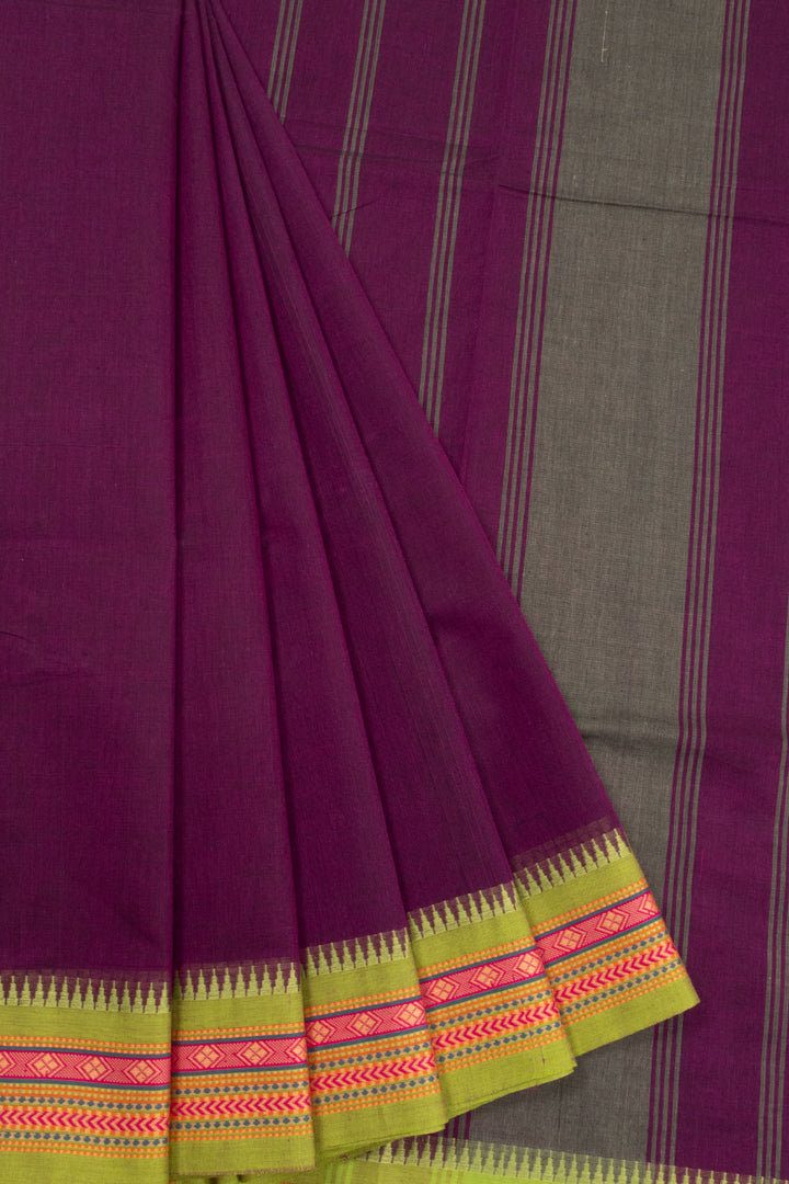 Purple Handloom Kanchi Cotton Saree